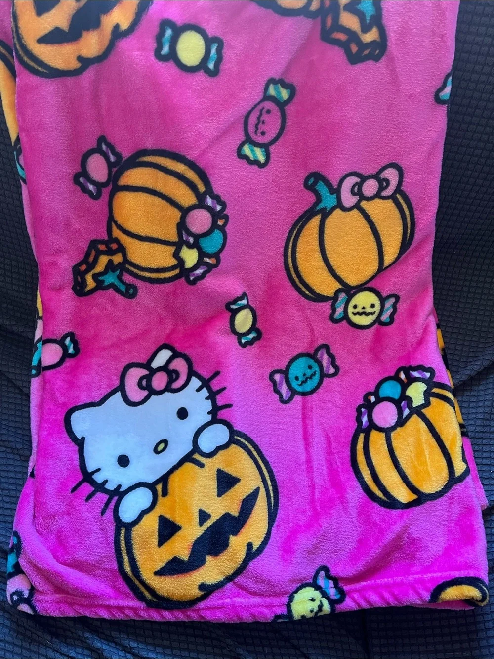 Hello Kitty Pink Pumpkin Pattern Silk Touch Throw